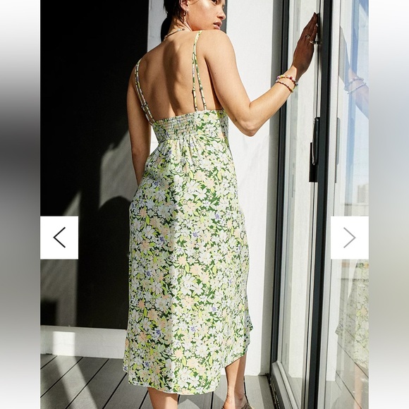 Urban Outfitters Floral V neck Spaghetti Strap Midi Dress with Slit. Small - Picture 2 of 11